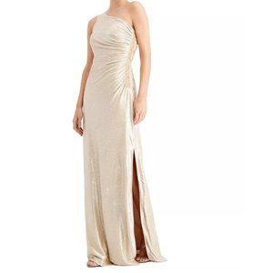 One-Shoulder Metallic Gown